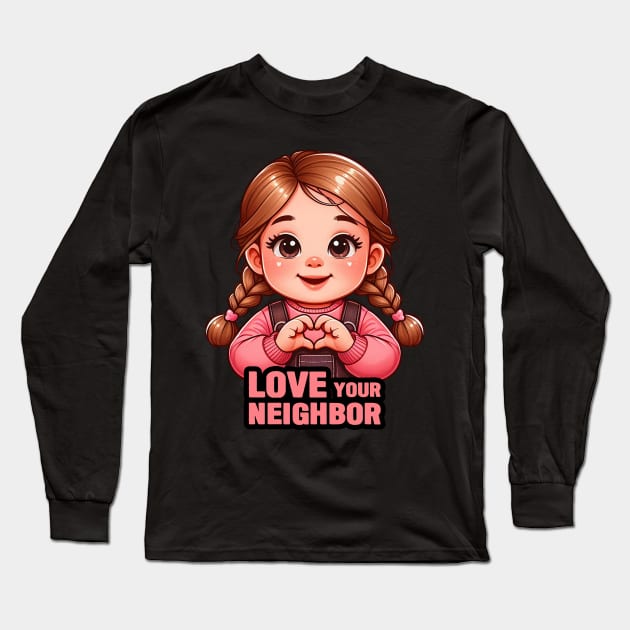 Love Your Neighbor Long Sleeve T-Shirt by Plushism